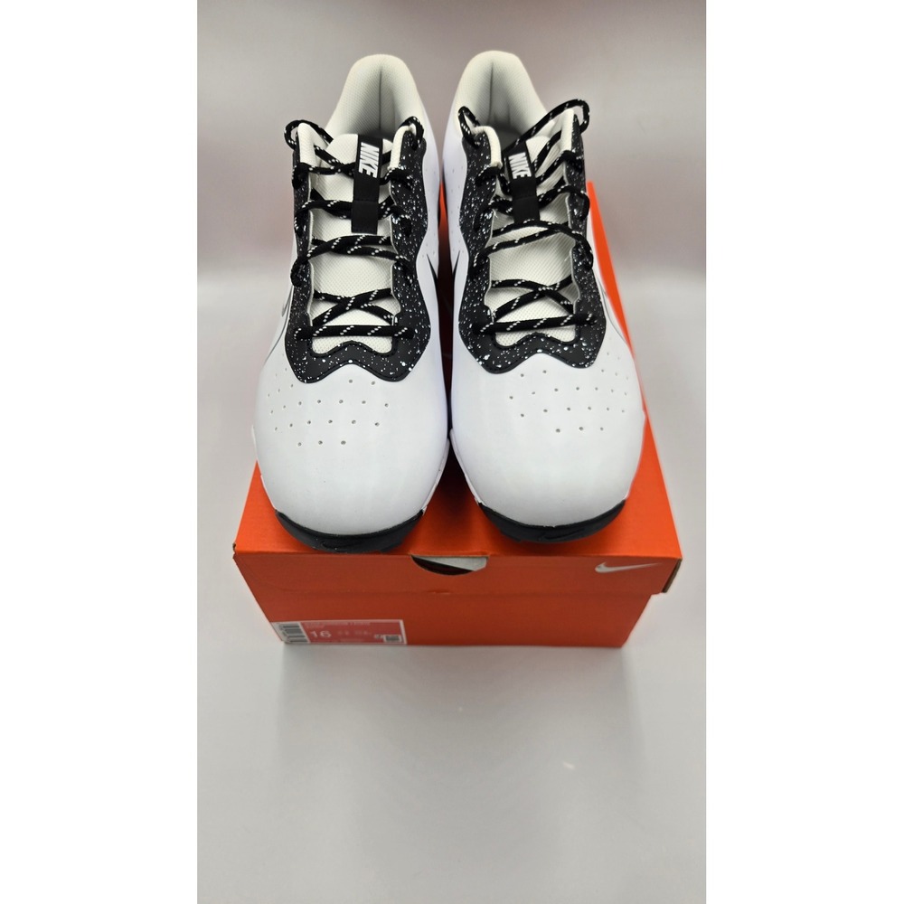 Nike Mens 16 Alpha Huarache 4 Keystone Baseball Cleats White Black DJ6524-106